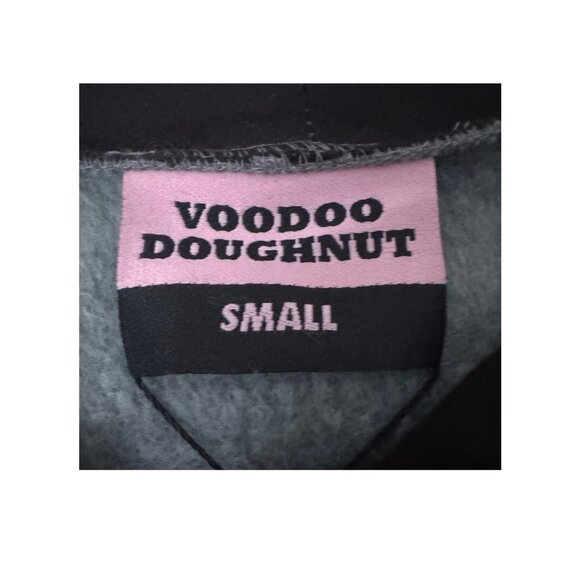 Voodoo Doughnut Pink Frosted Drip Skull Gray Hoodie Size Small NEW - Picture 9 of 10